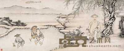 包栋 1855年作 耕乐图 镜心 49.5×118.5cm